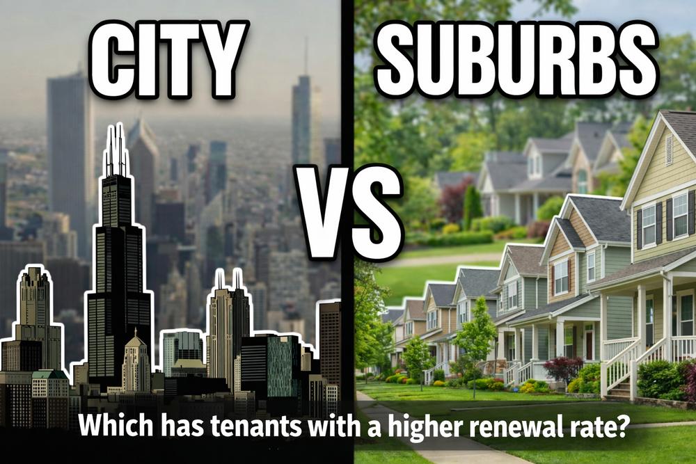 Chicago City vs. Suburbs: Which has tenants with a higher renewal rate?